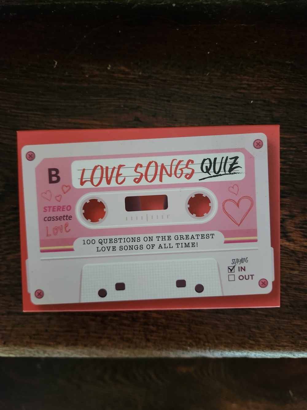 Source Unknown Love Songs Quiz Card Game - Pink & White